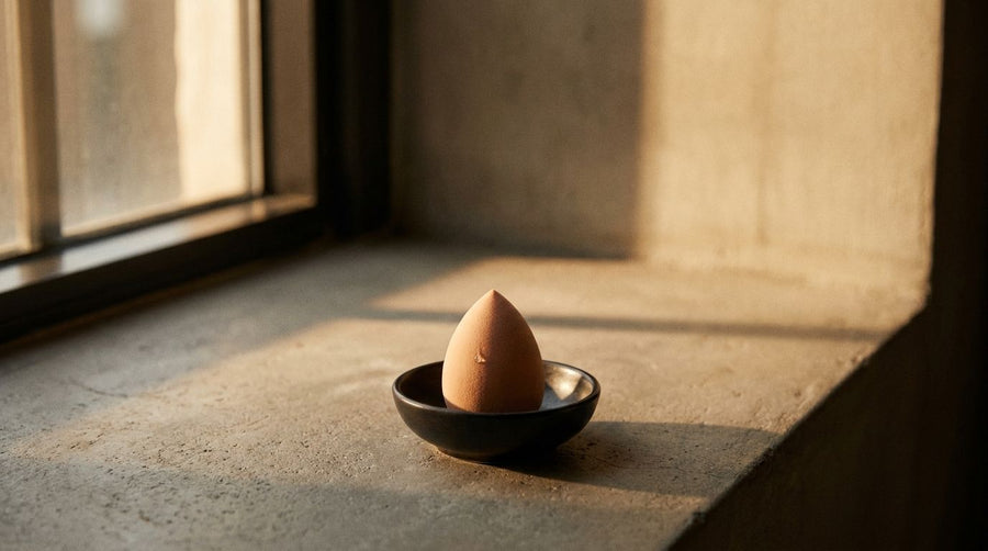 GlamD blending sponge in ceramic bowl